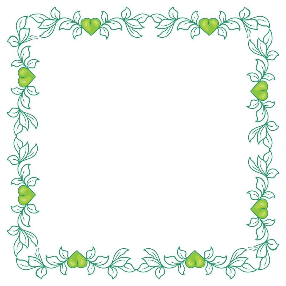 Hand drawn flat design hearts border and frame vector