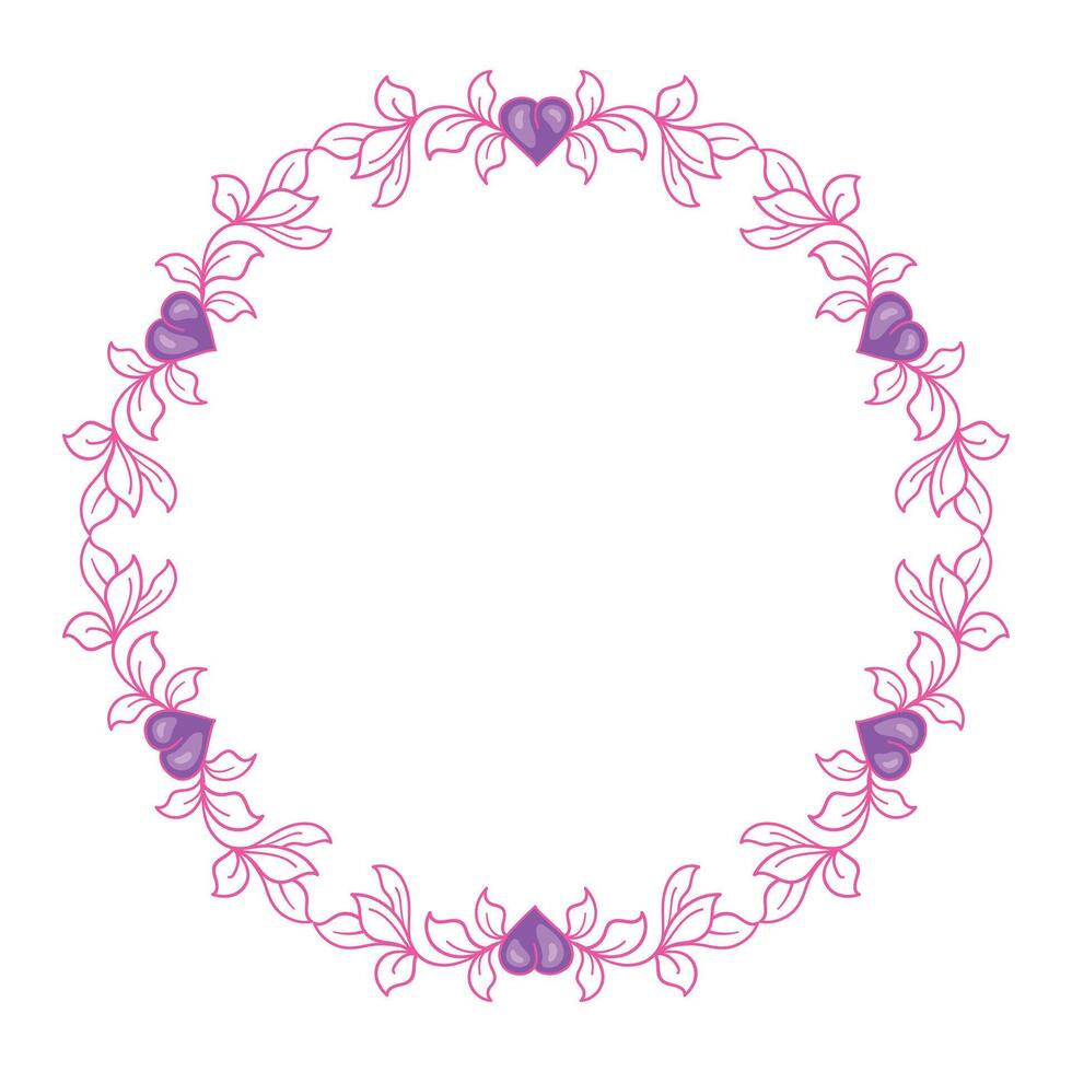 Hand drawn flat design hearts border and frame vector