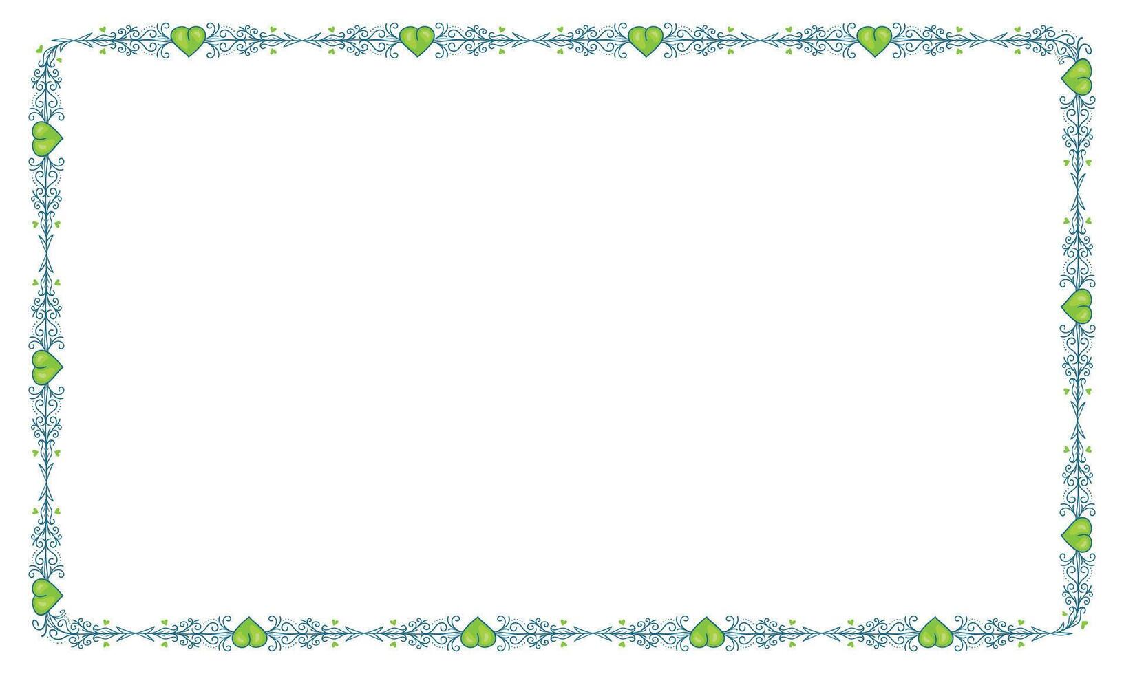 Hand drawn flat design hearts border and frame vector