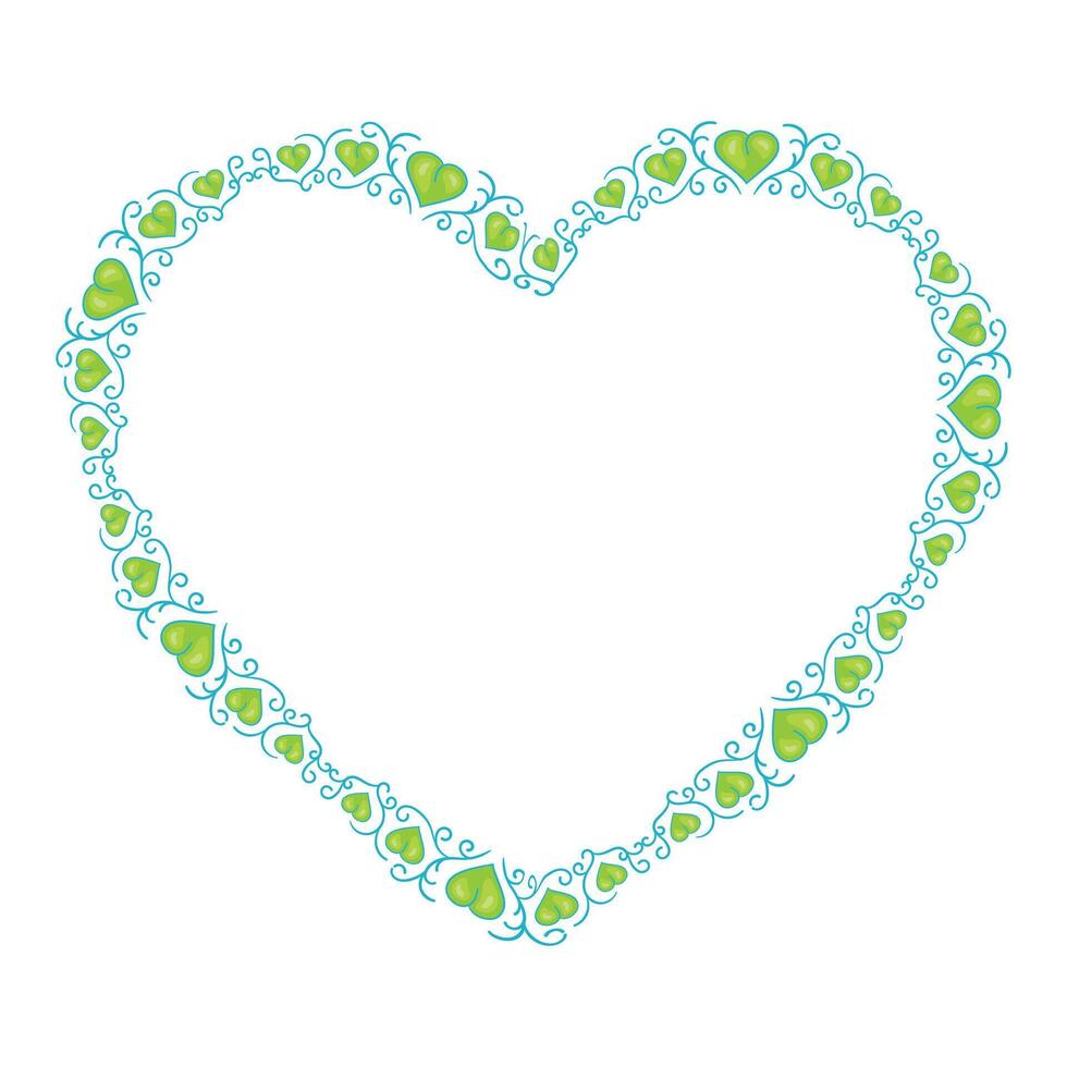 Hand drawn flat design hearts border and frame vector