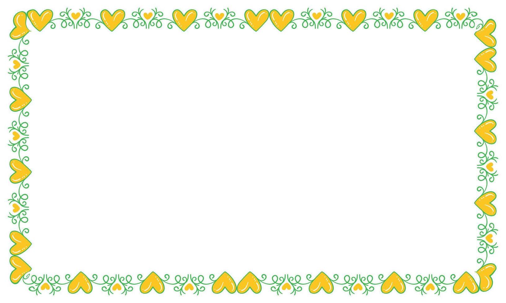 Hand drawn flat design hearts border and frame vector