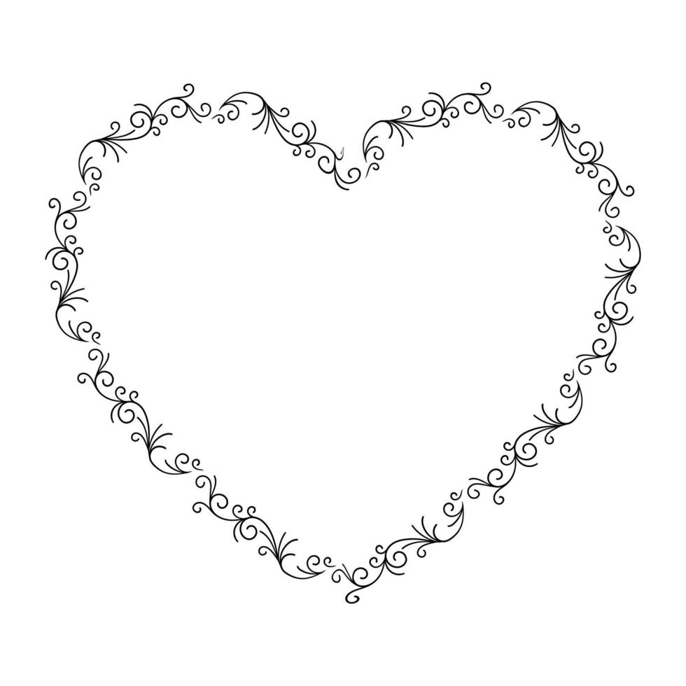 Hand drawn flat design hearts border and frame vector