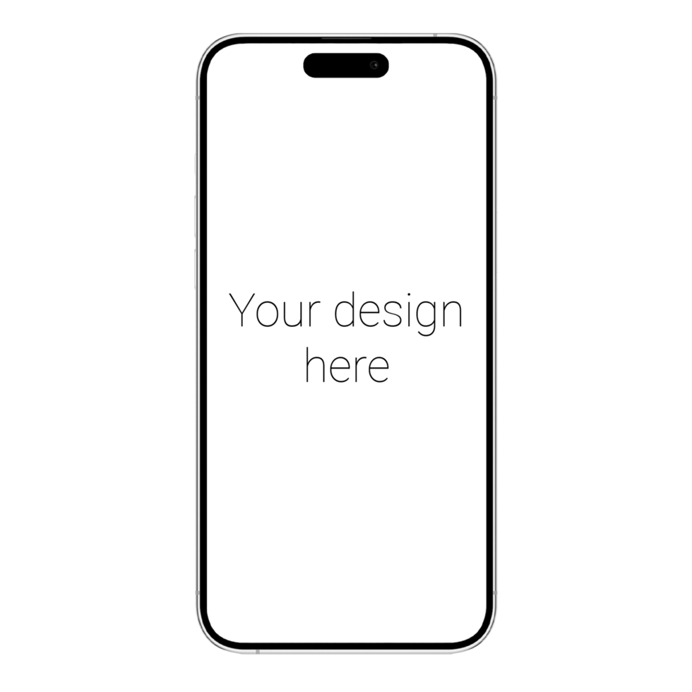 Mockup of white smartphone without background psd