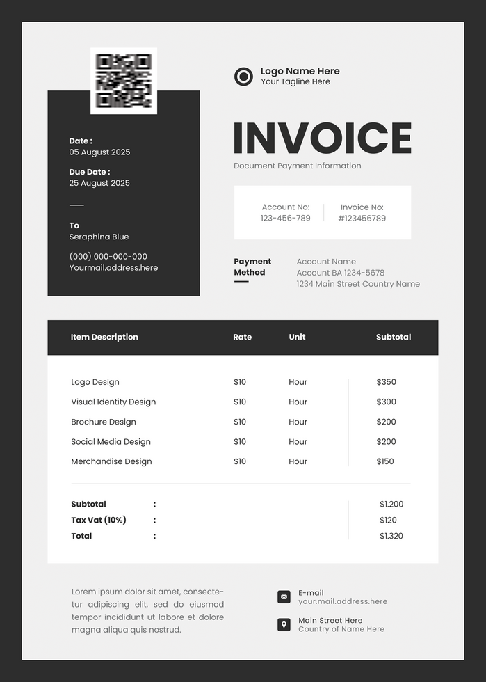 Invoice Design Tempates psd