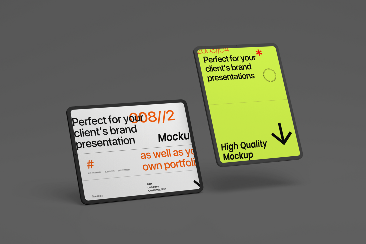 Tablet mockup template with high quality for brand presentation psd