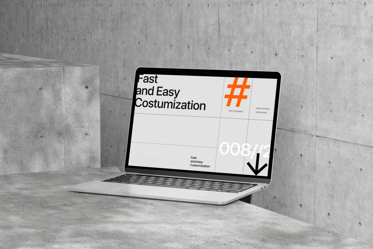 3d Laptop device mockup with realistic shadow psd