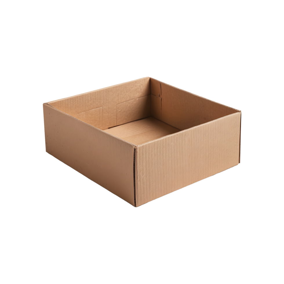 Empty cardboard box isolated on a transparent background png