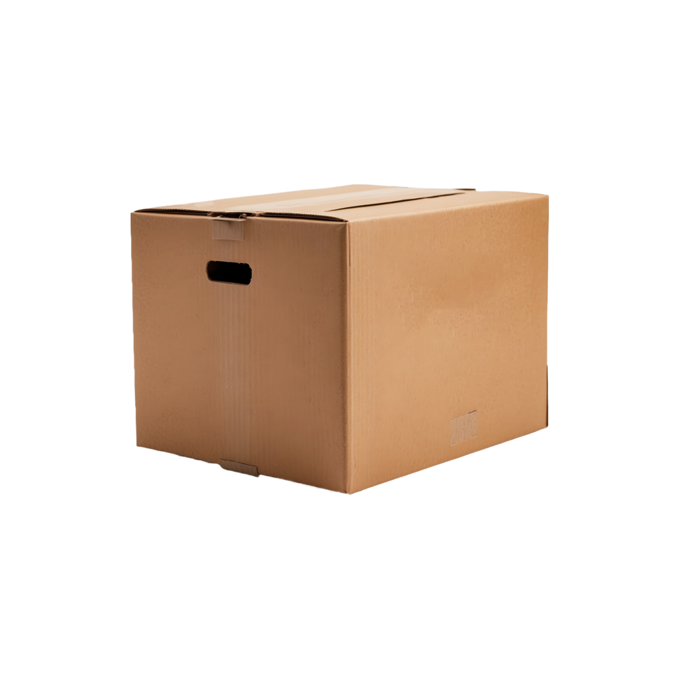 Empty cardboard box isolated on a transparent background png