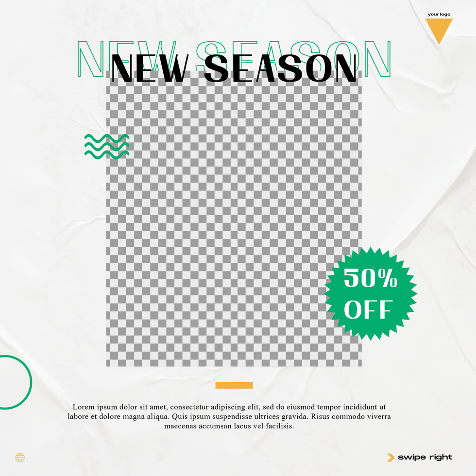 Fashion social media template asymmetrical psd