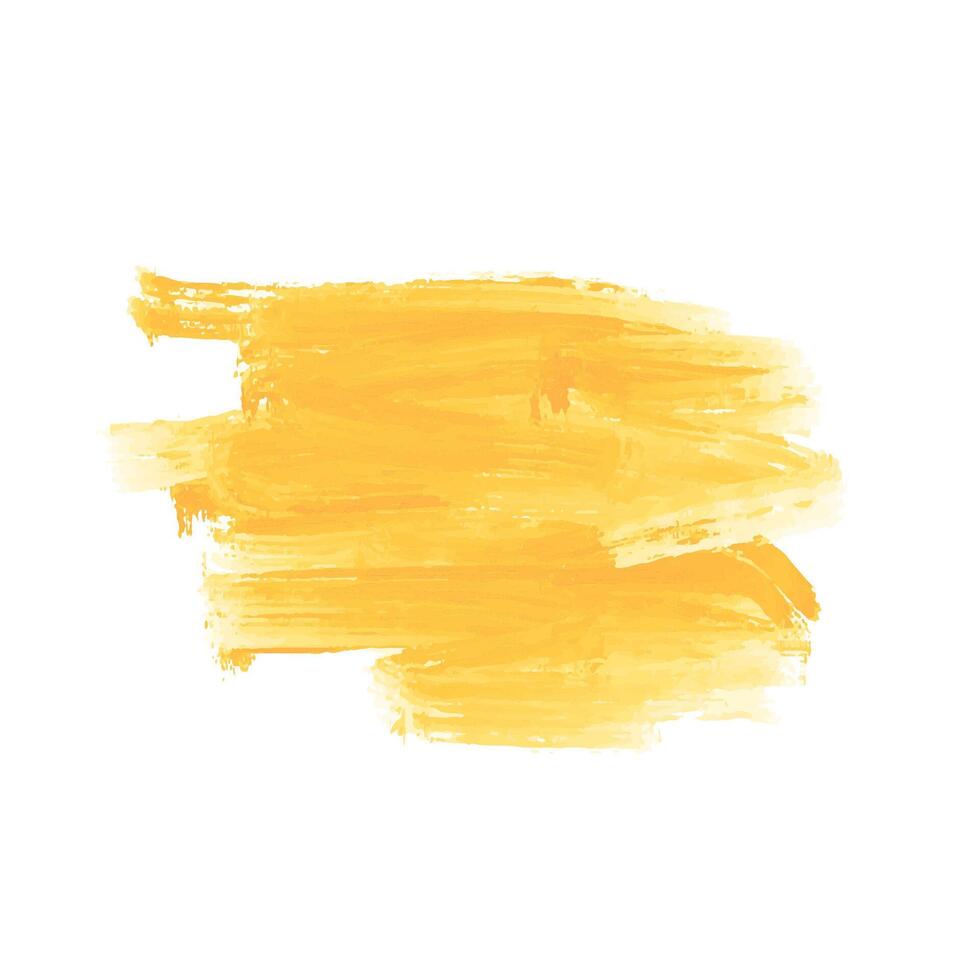 Yellow watercolor brush stroke design beautiful background vector