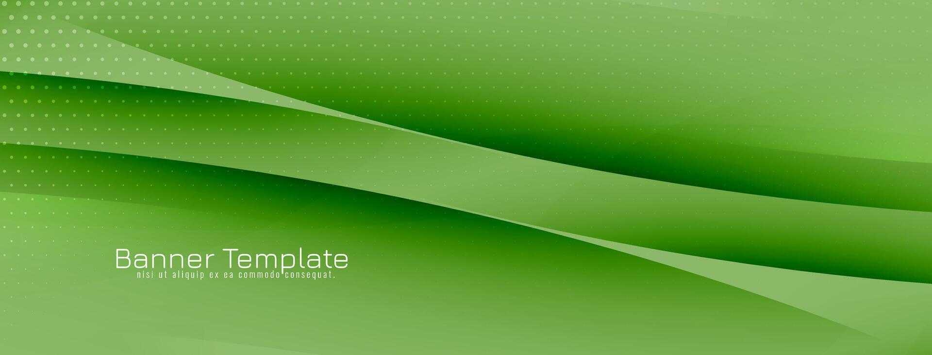 Abstract green color wave style elegant banner design vector