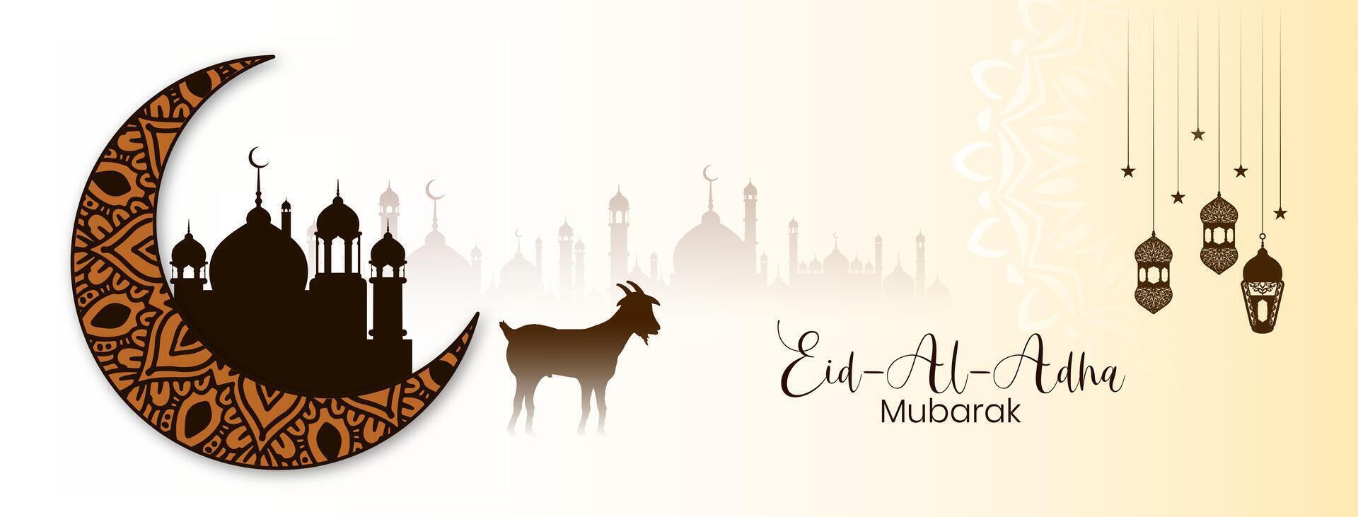 Beautiful Eid al adha mubarak cultural Islamic festival banner vector