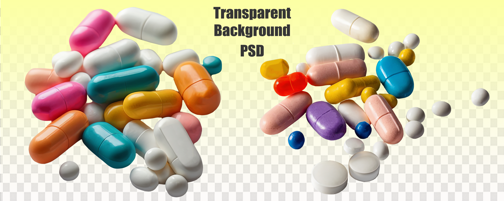 Red pill capsules isolated, analgesic pile, painkiller drugs, sedative pills group, medicine gel capsules on white background psd