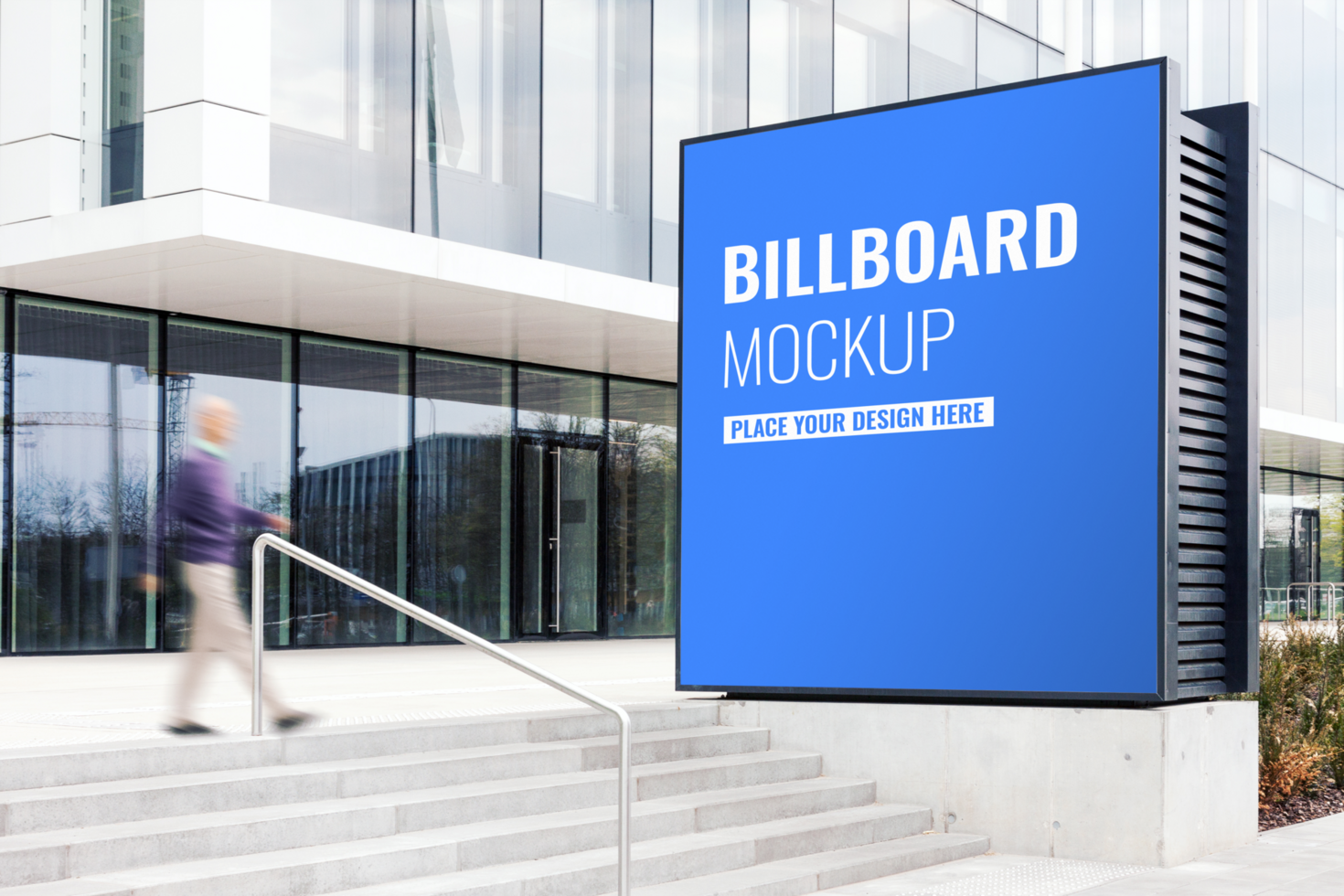 Outdoor billboard mockup in modern business psd