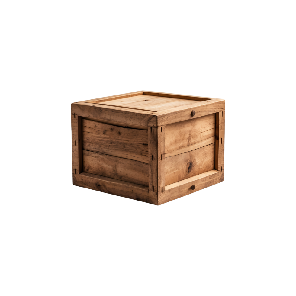 Realistic Wooden crates, Wooden fruit box isolated on a transparent background . Wood tray for farm fruit or vegetables png