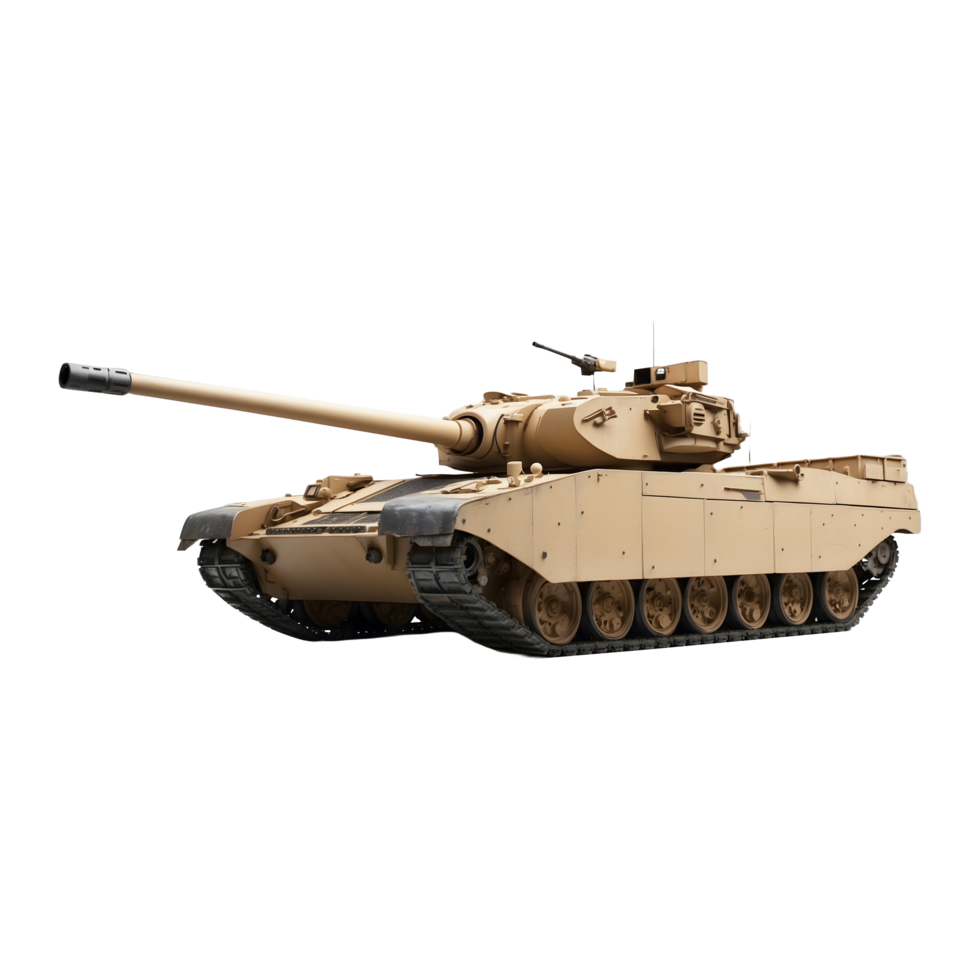 a modern main battle tank isolated on transparent background png