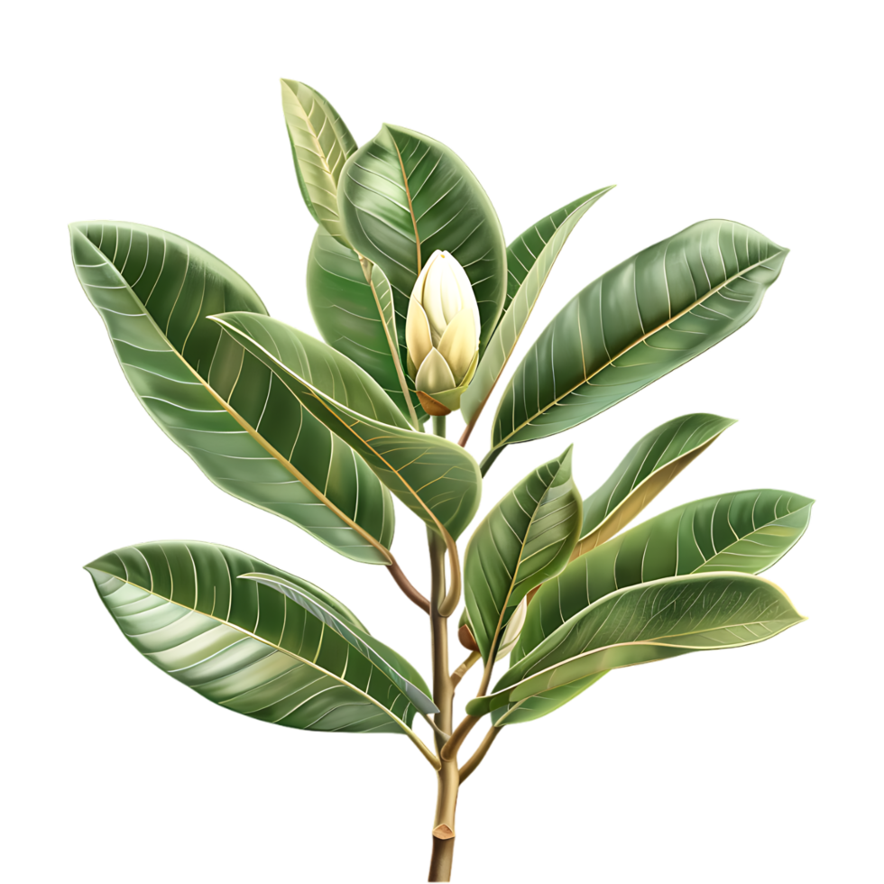 Green Magnolia Flower on Transparent Background png