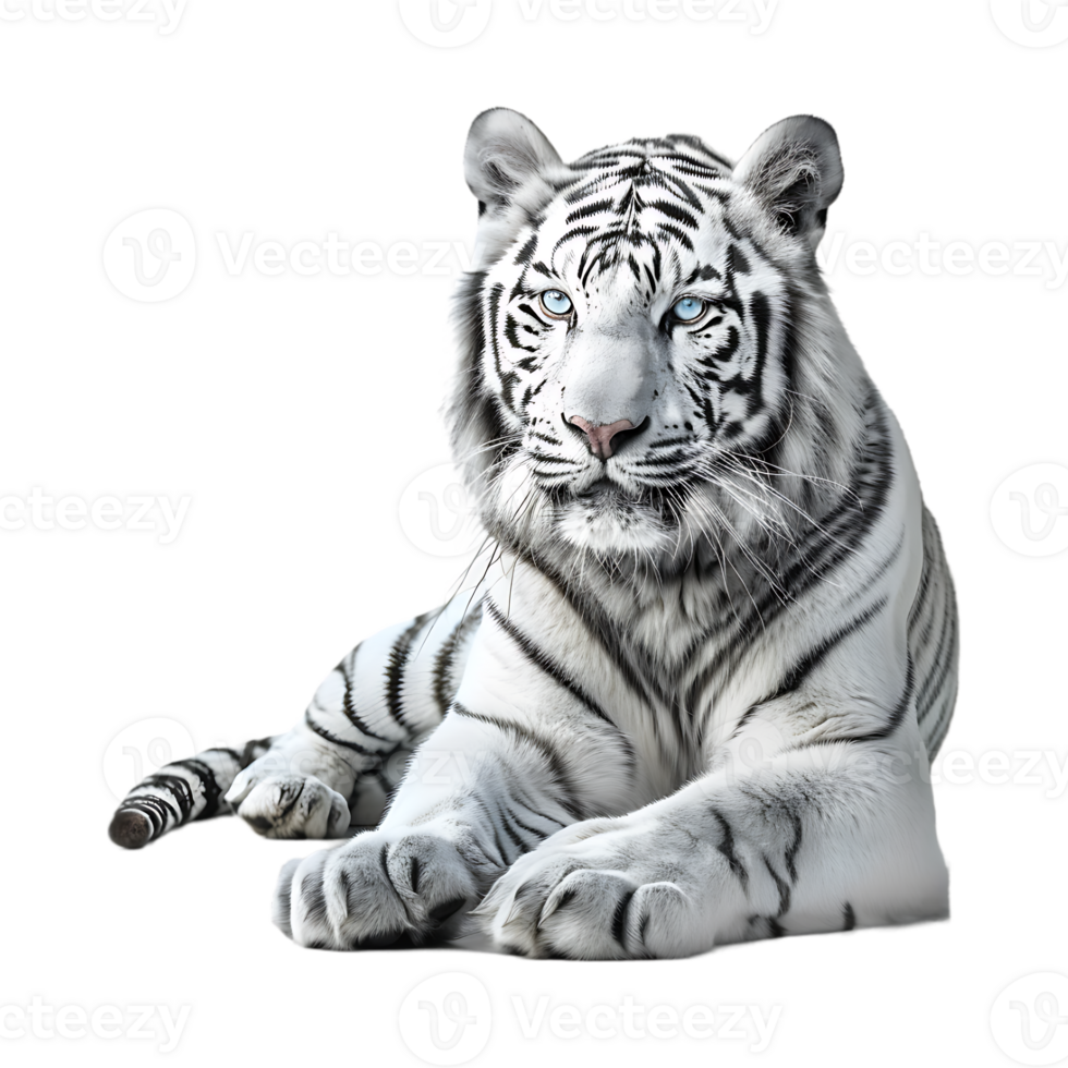 White Tiger or Lion on Transparent Background png