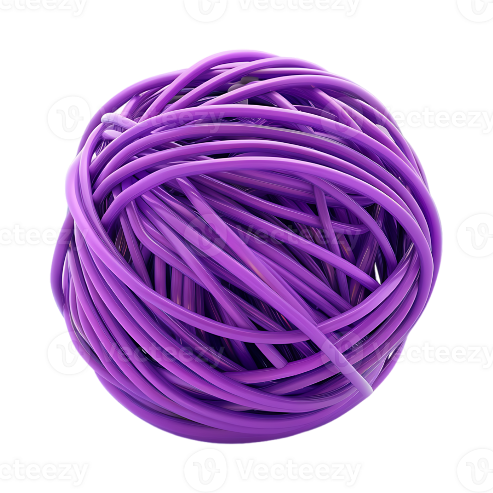 Purple Thread Ball Round on Transparent Background png