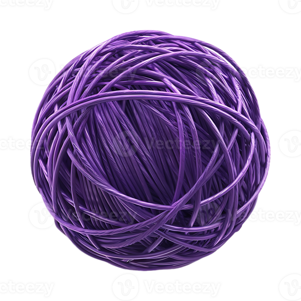 Purple Thread Ball Round on Transparent Background png