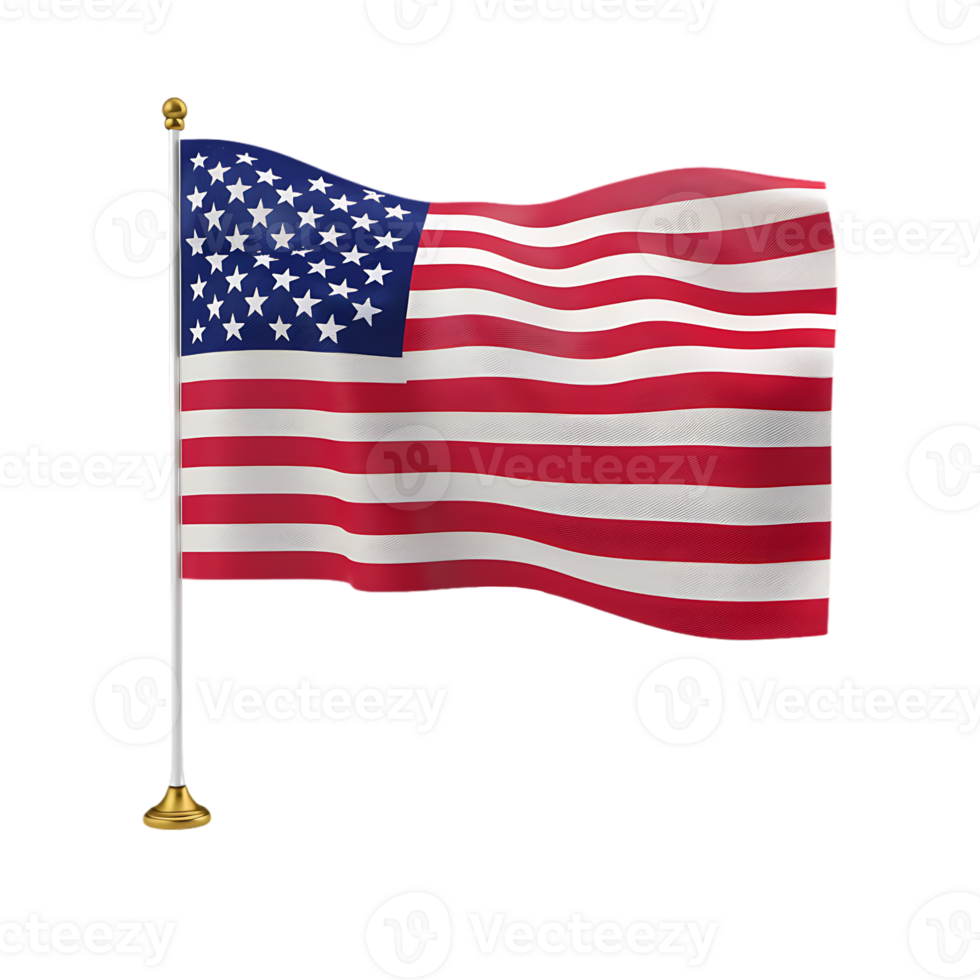 Table Flag of USA on Transparent Background png