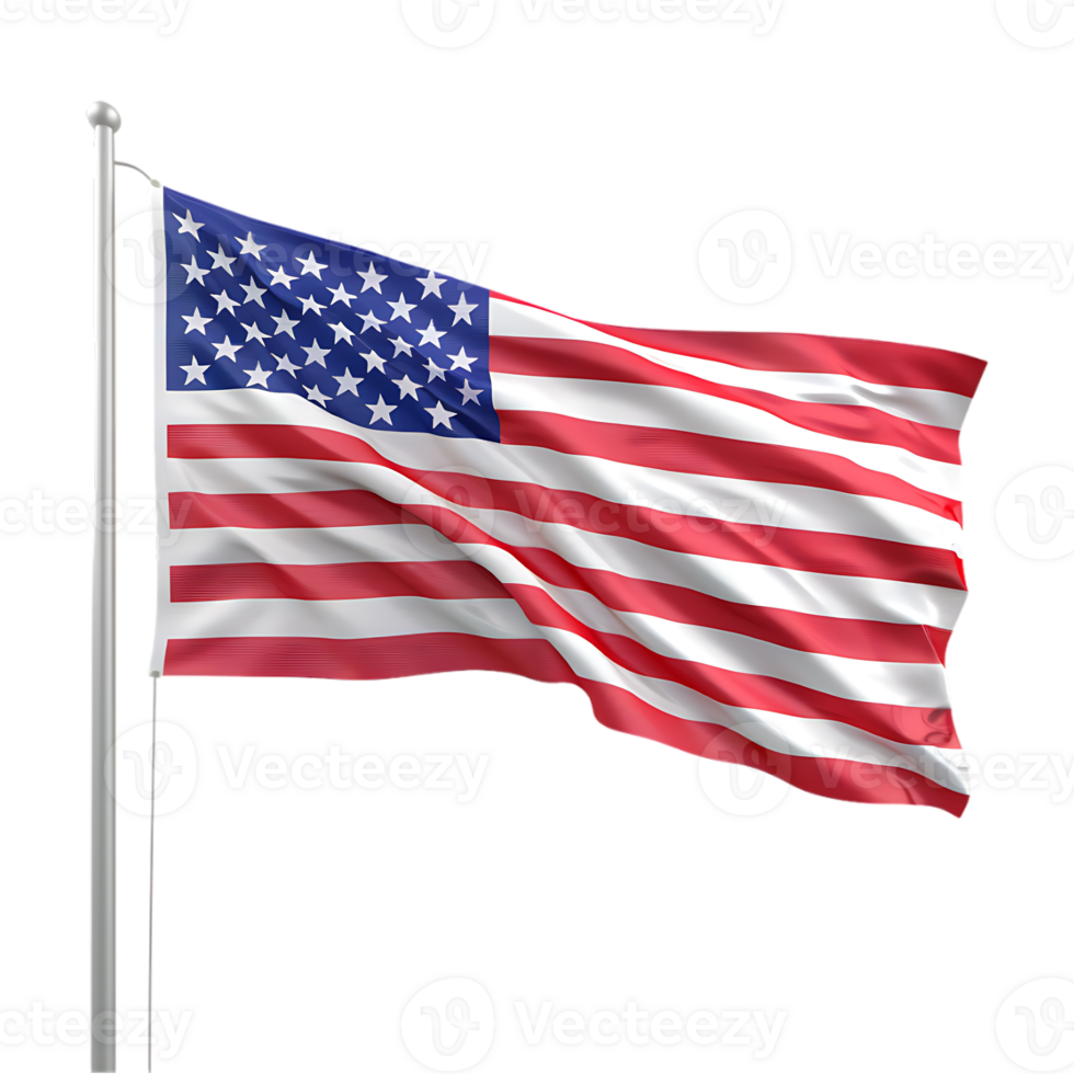 Waving USA Flag on Transparent Background png