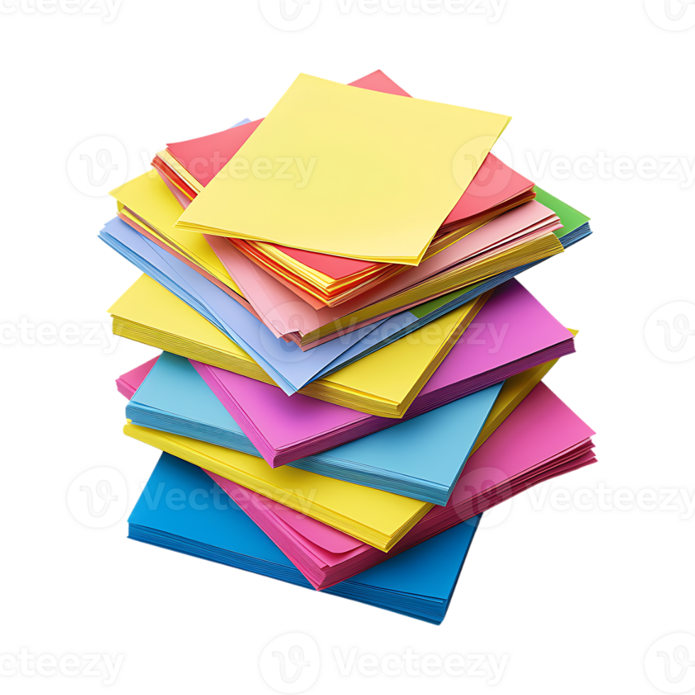 Stack of Sticky Notes on Transparent Background png