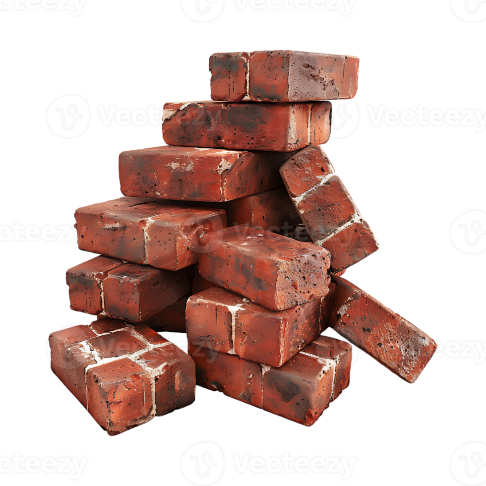 Stack of Bricks on Transparent Background png