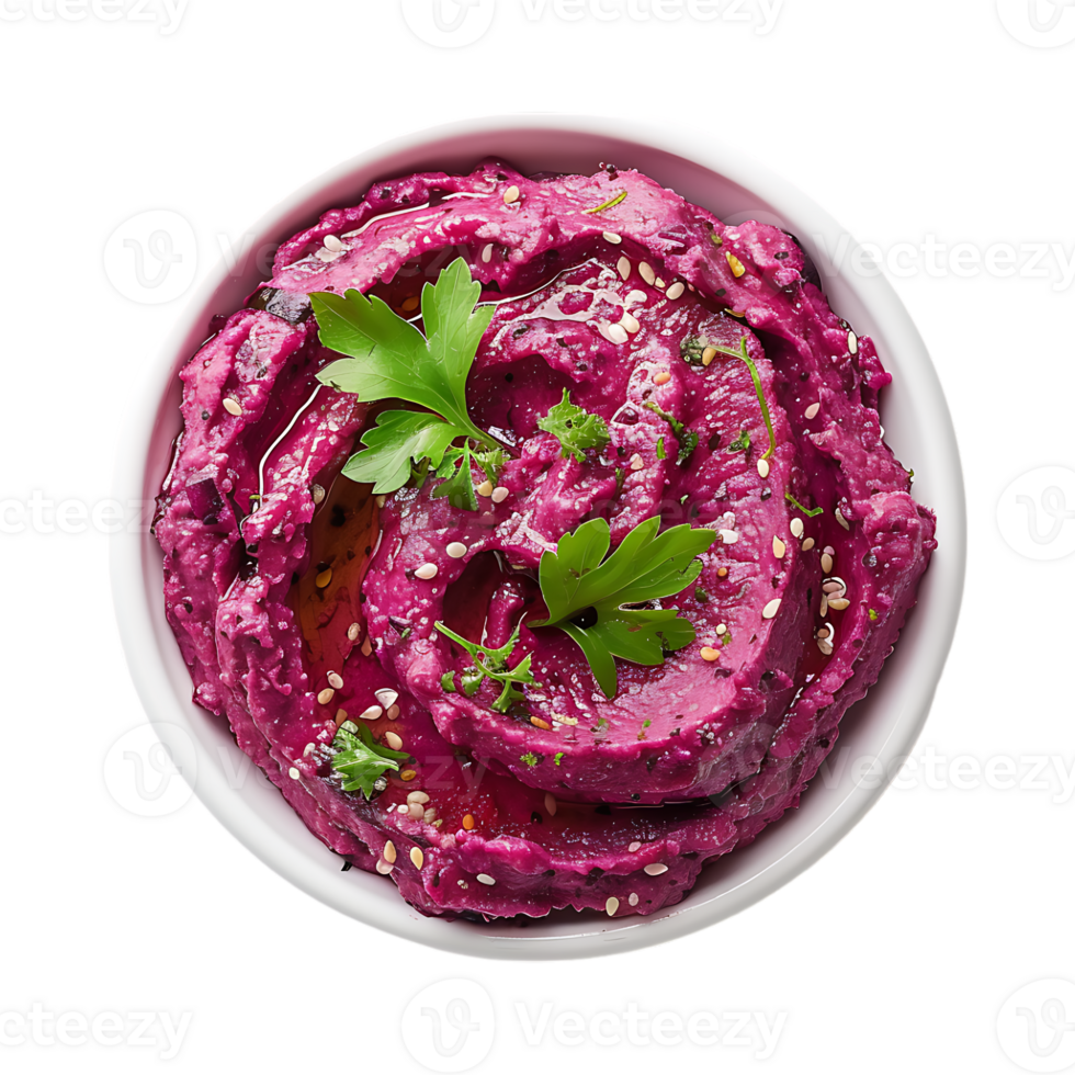 Beet Hummus on Transparent Background png