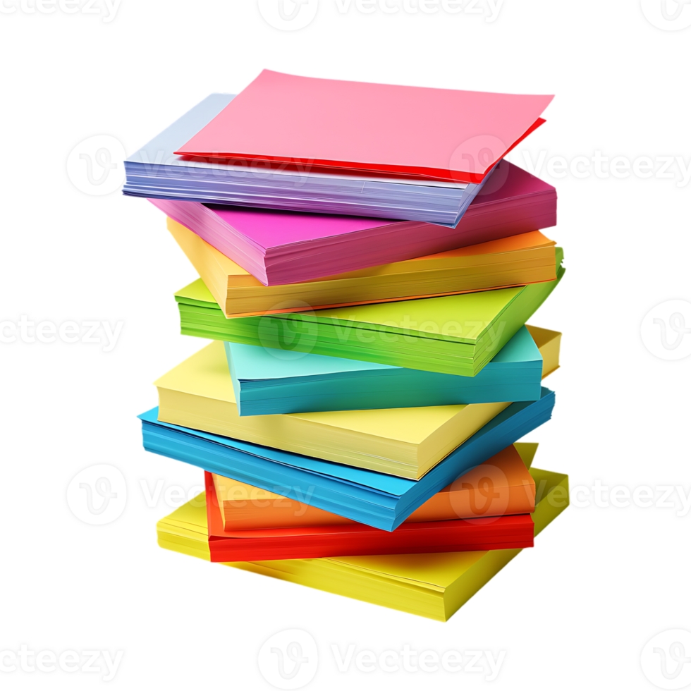 Stack of Sticky Notes on Transparent Background png
