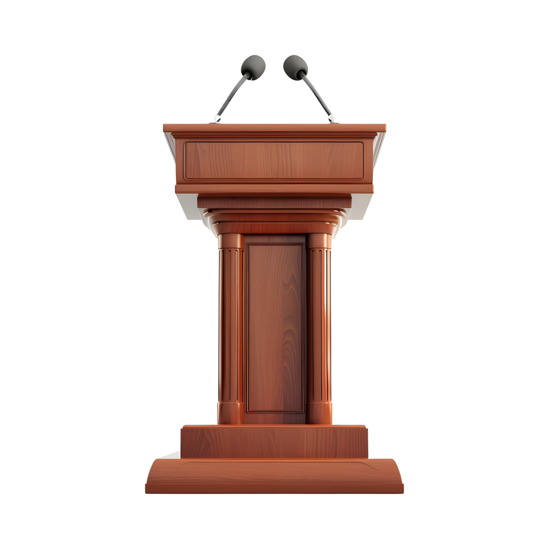 Stage stand or debate podium rostrum with microphone on Transparent