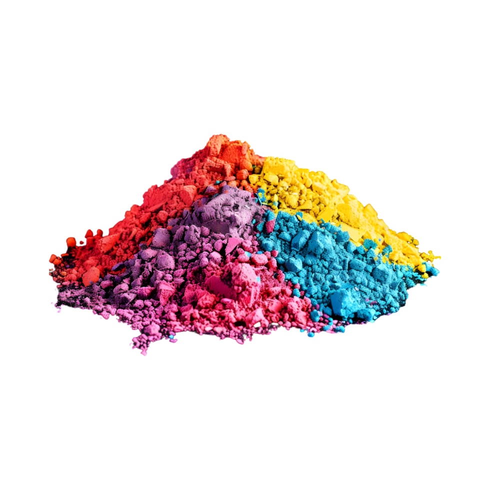 Colorful Powder Mixture on Transparent Background png