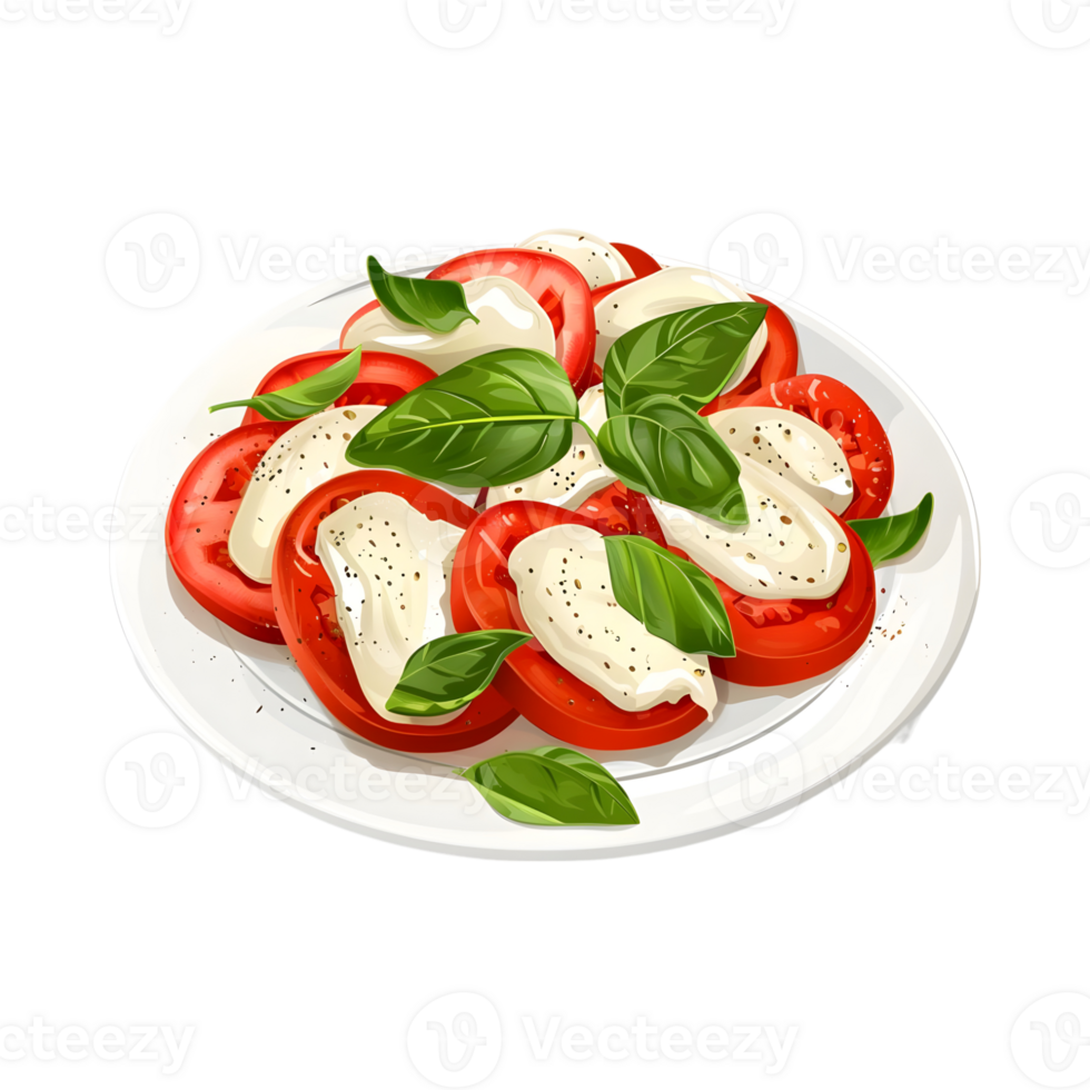 italiensk caprese sallad på transparent bakgrund png