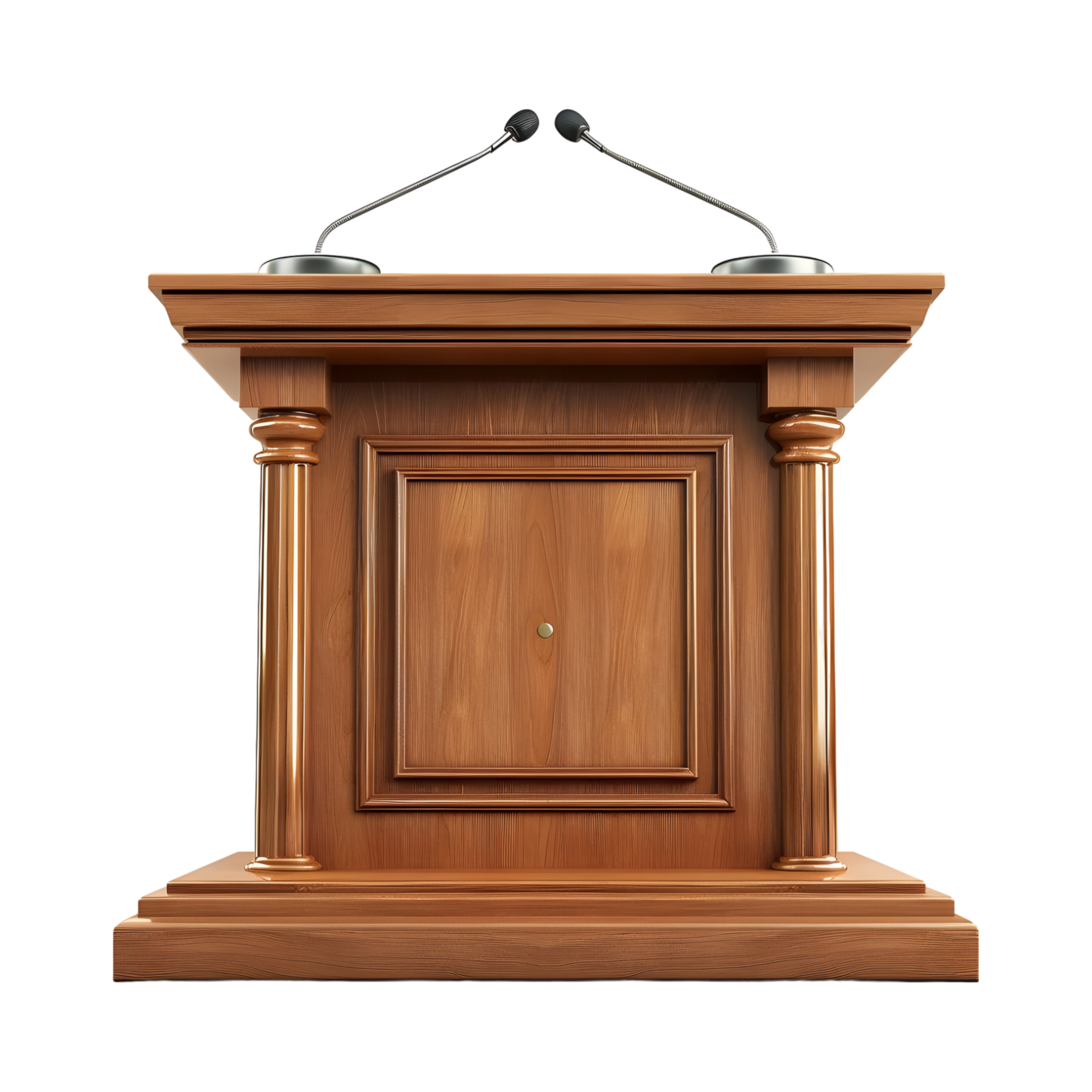 Stage stand or debate podium rostrum with microphone on Transparent