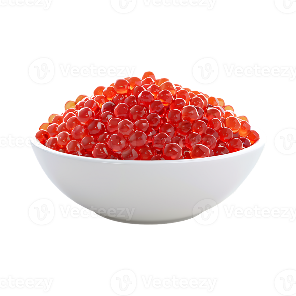 Orange caviar in a Bowl on Transparent Background png
