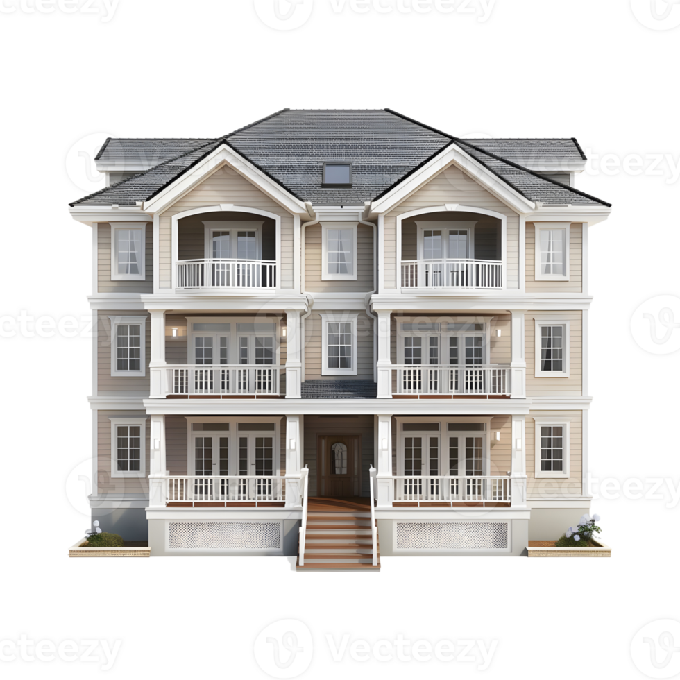 Real Estate Residential House on Transparent Background png