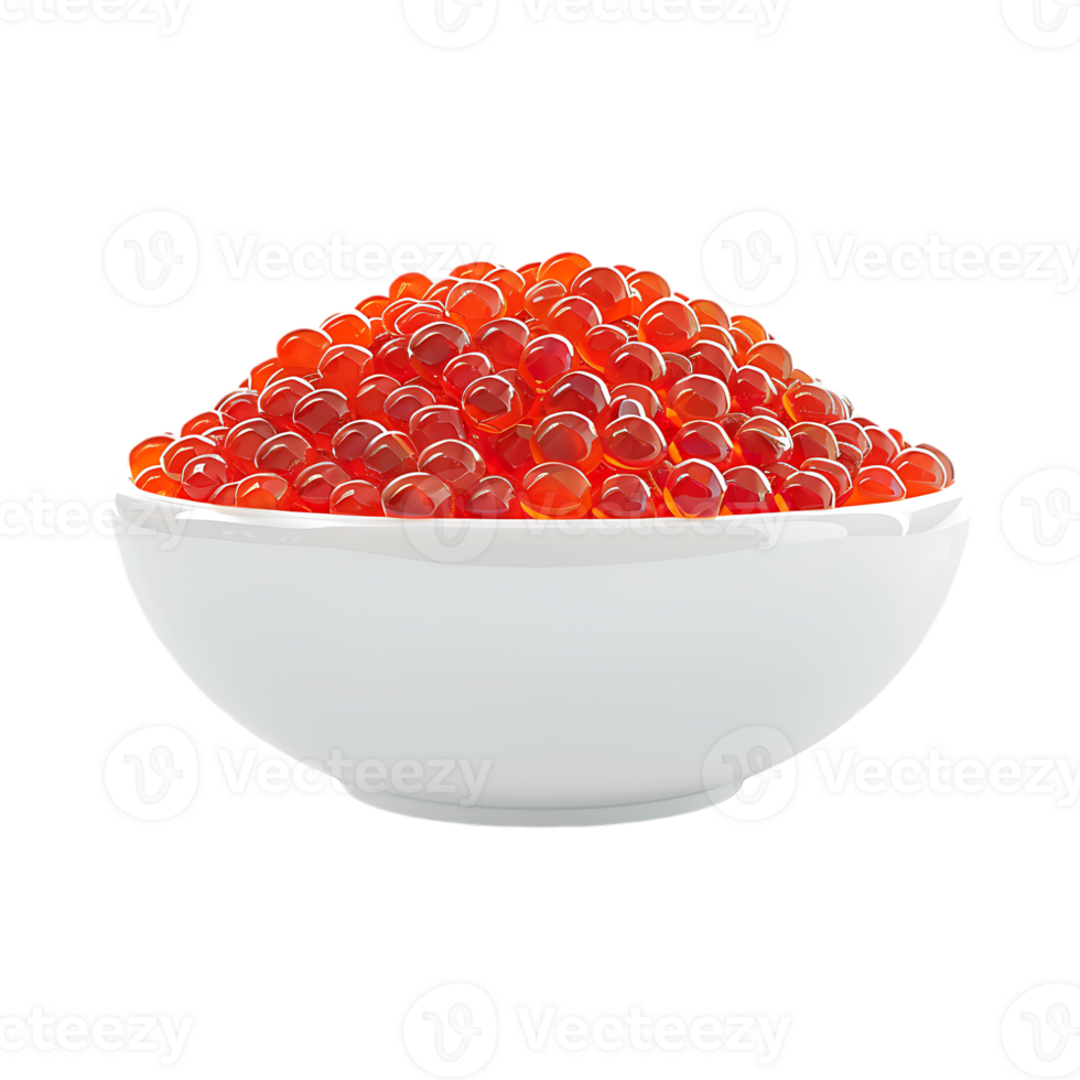 Orange caviar in a Bowl on Transparent Background png