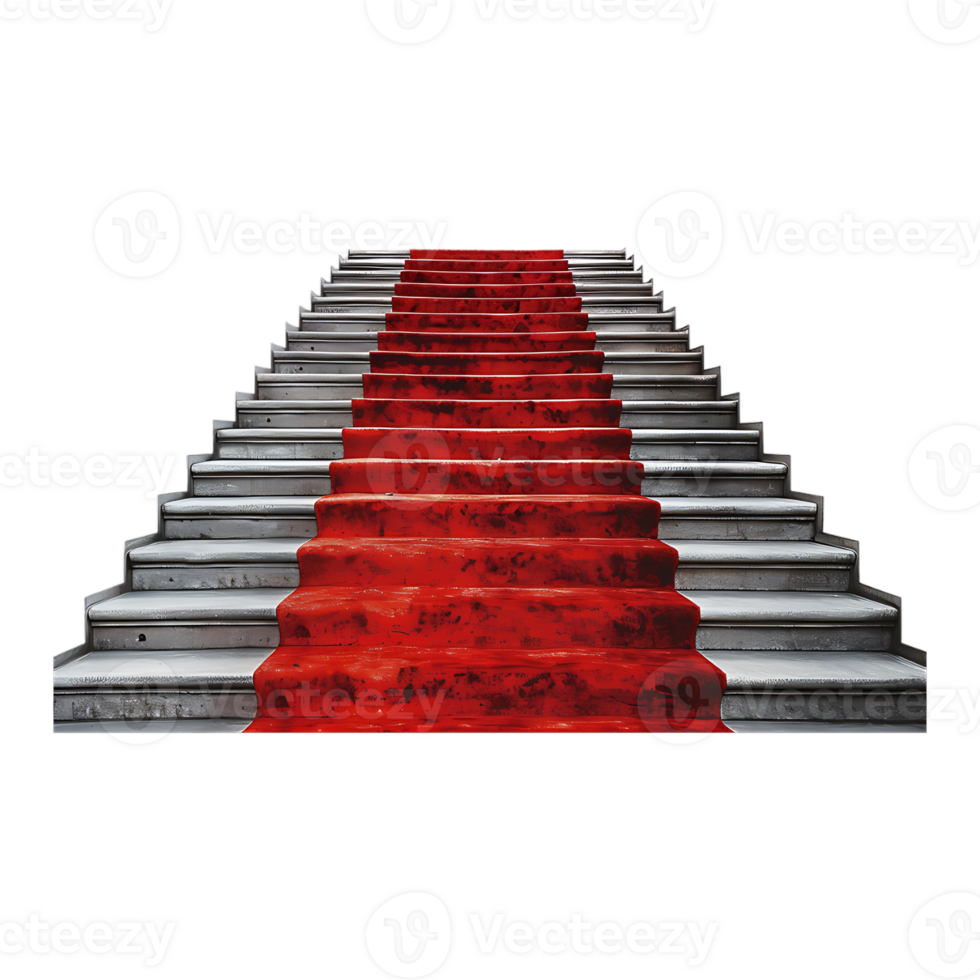 Stairs With Red Carpet on it on Transparent Background png