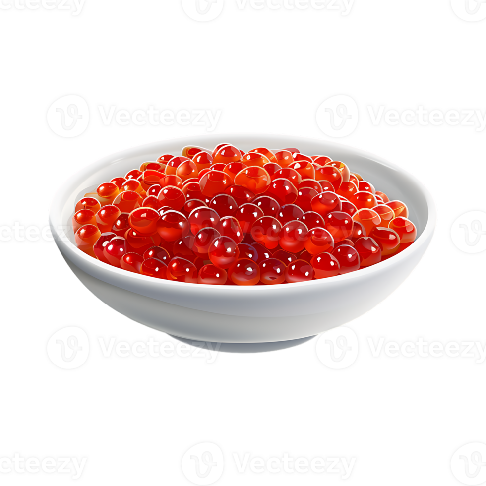 Orange caviar in a Bowl on Transparent Background png