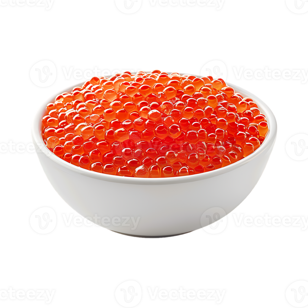 Orange caviar in a Bowl on Transparent Background png