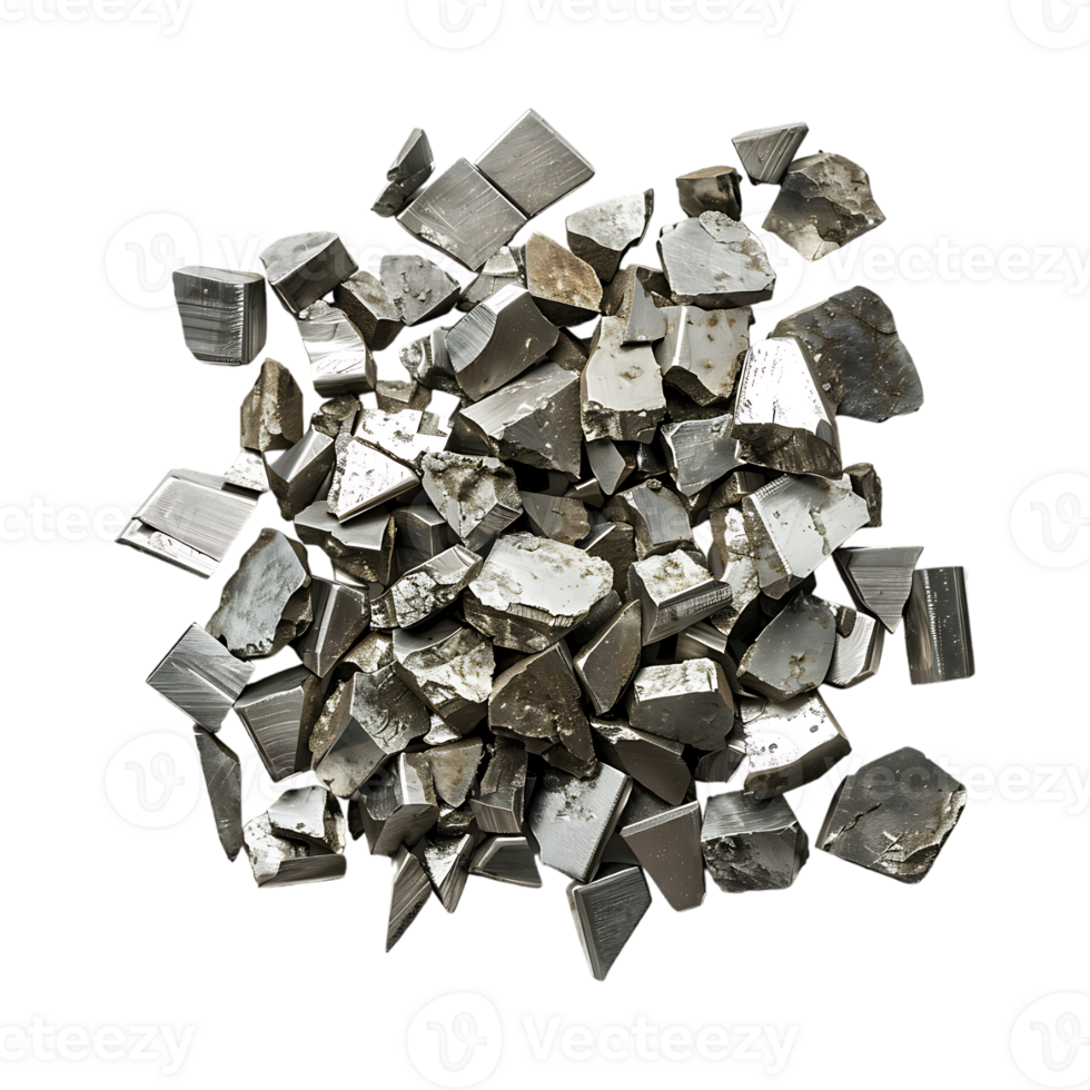 Cracked or Chopped Iron Pieces on Transparent Background png