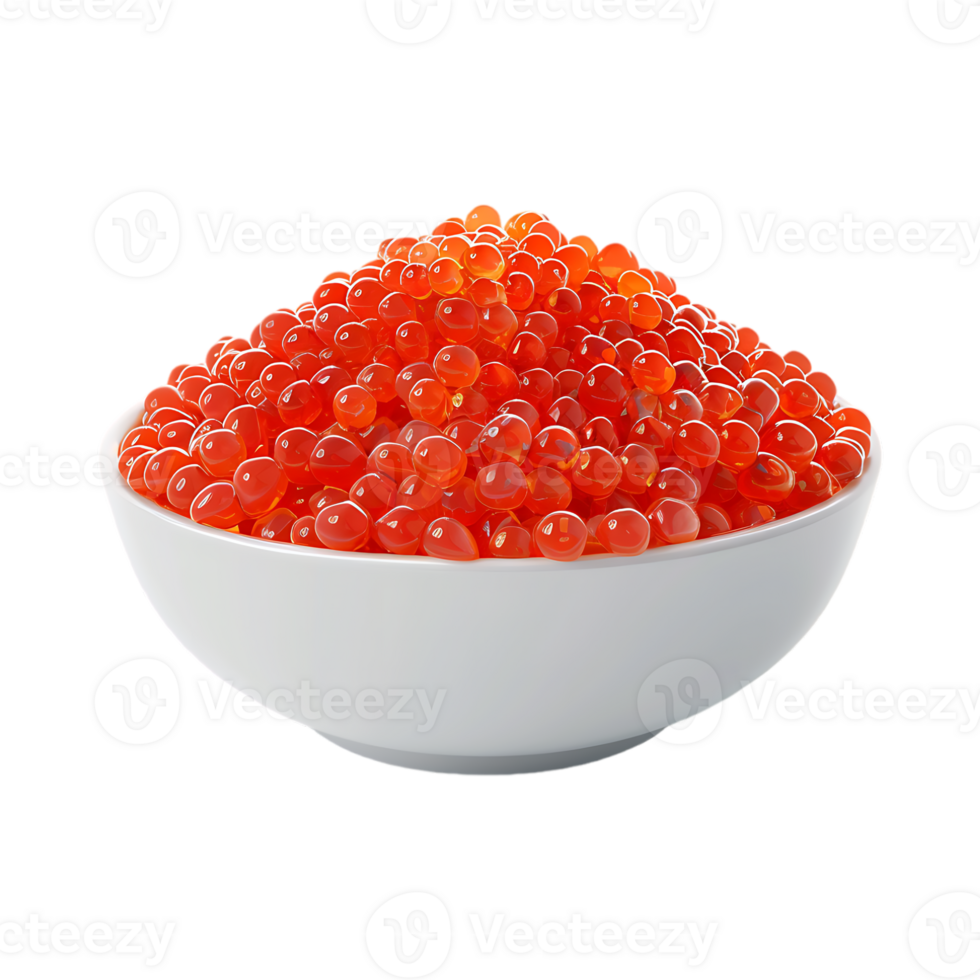 Orange caviar in a Bowl on Transparent Background png