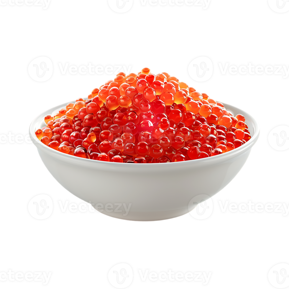 Orange caviar in a Bowl on Transparent Background png