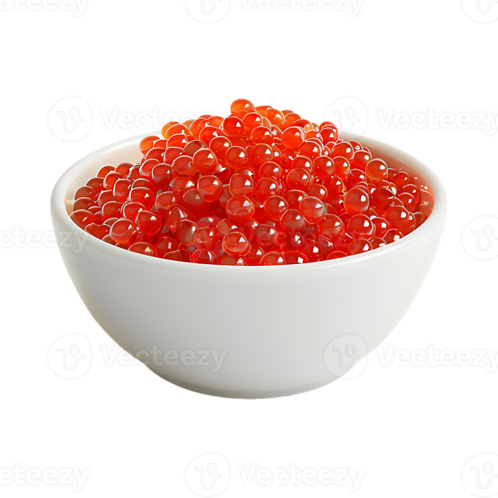 Orange caviar in a Bowl on Transparent Background png