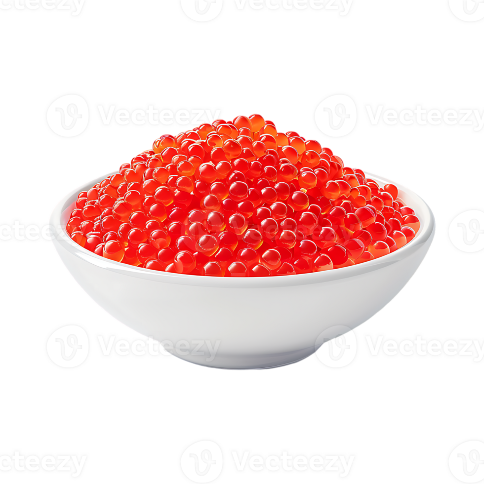 Orange caviar in a Bowl on Transparent Background png