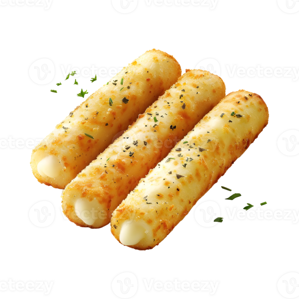 Mozzarella Sticks on Transparent Background png