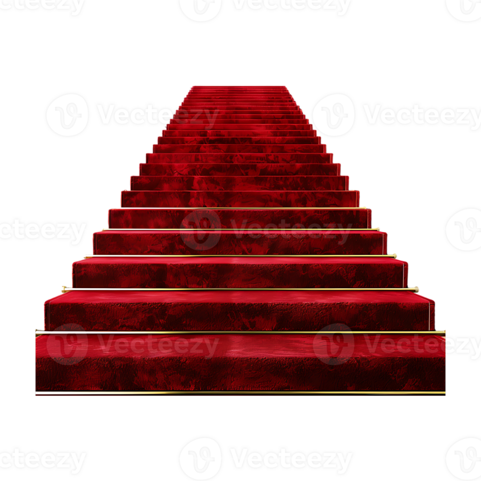 Stairs With Red Carpet on it on Transparent Background png