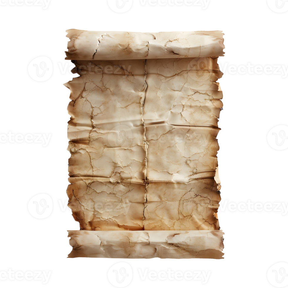 Antique Paper Piece on Transparent Background png