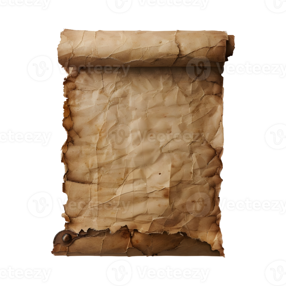 Antique Paper Piece on Transparent Background png