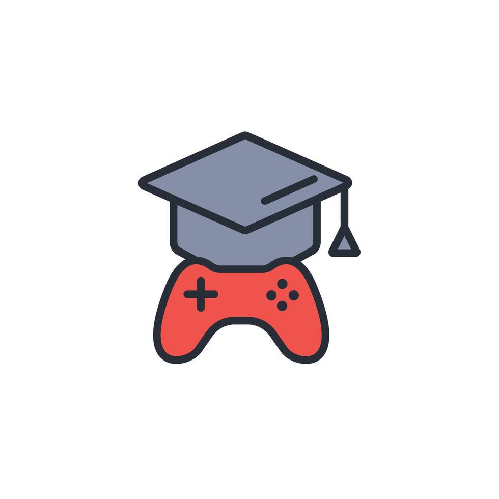 educational games icon. .Editable stroke.linear style sign for use web design,logo.Symbol illustration. vector